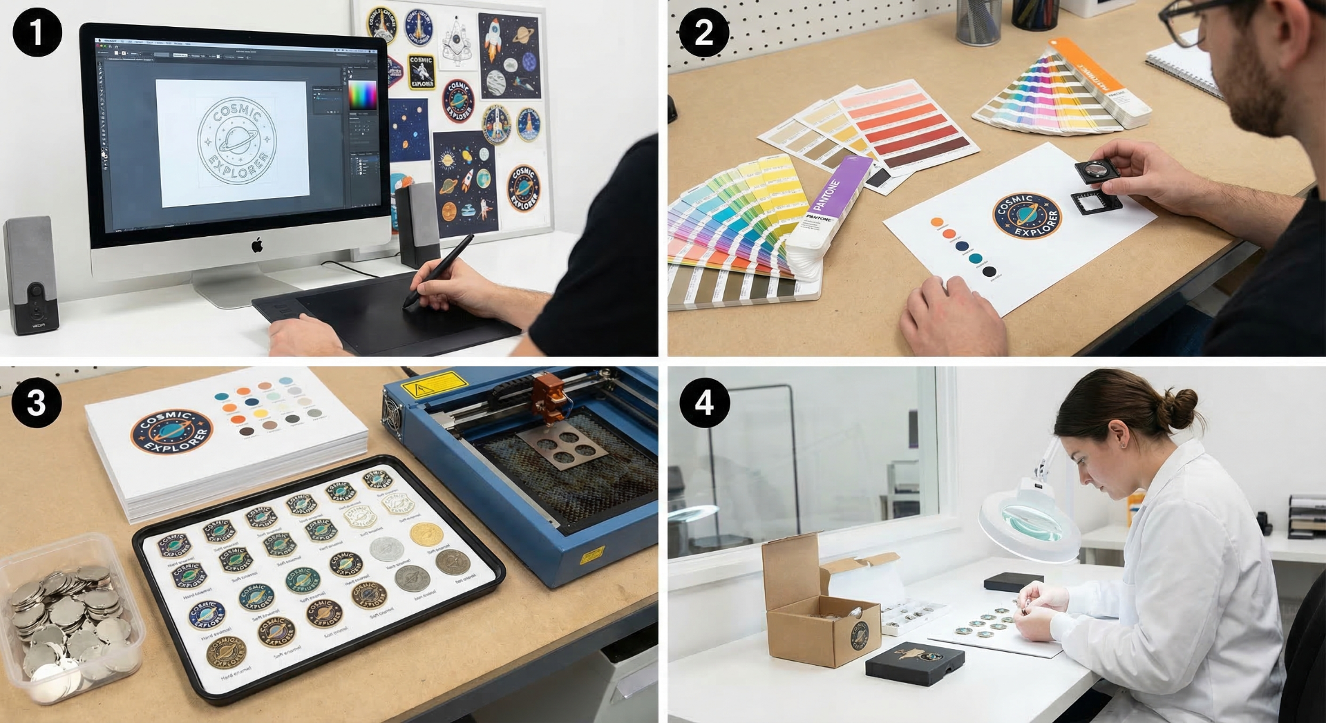 Custom pin design workflow from digital concept to quality control process