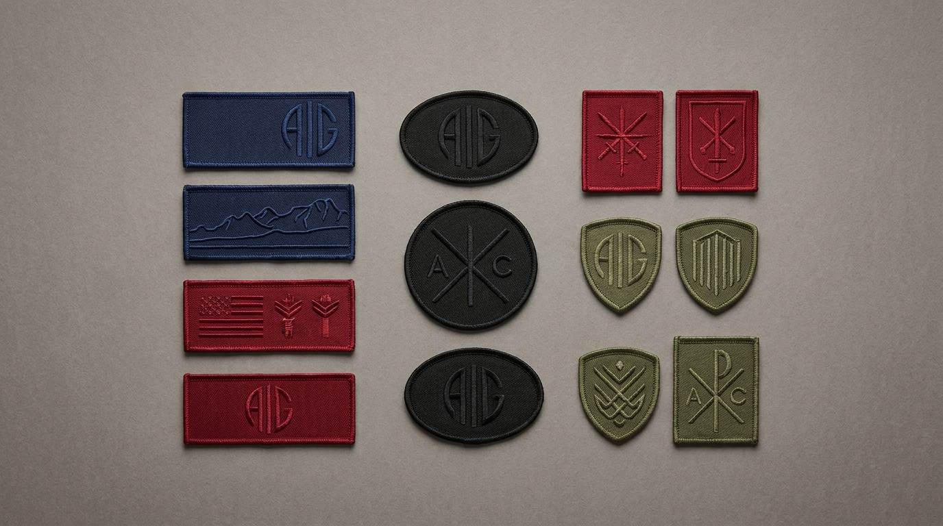 Woven patches in multiple colorways and shapes for production runs