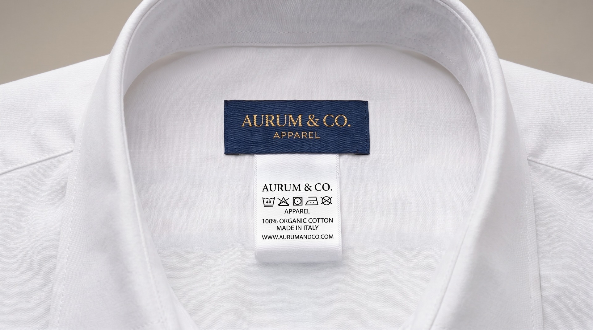 Care label and brand label side by side showing their different purposes and designs